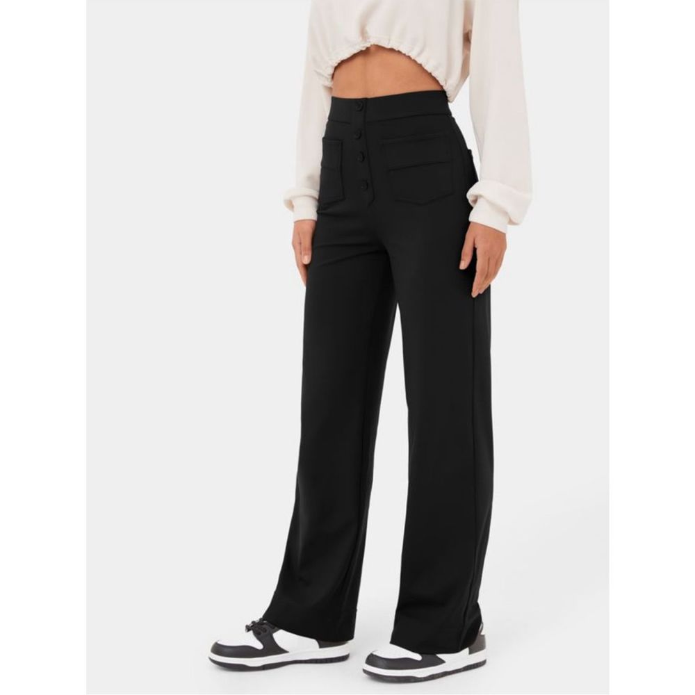 Halara High Waisted Straight Leg Pants Black Size M - Picture 3 of 10